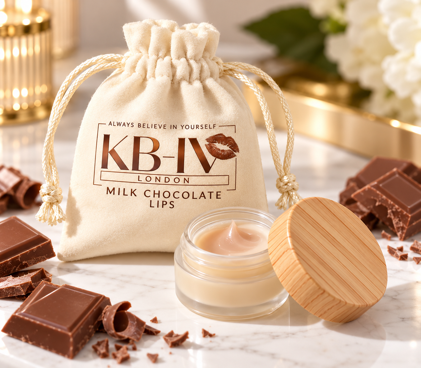 Milk chocolate lips